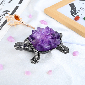 Bán buôn số lượng lớn đá tự nhiên chữa bệnh tinh thể thủ công làm bằng tay tinh thể rùa đèn pha lê trang trí - Product Image 1