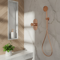 Robinetterie de douche thermostatique encastrée, finition huilée, jet de pluie, structure à canal à haut débit pour un alimentation stable - Design moderne