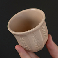 Tasse en céramique octogonale de style arabe 100/180/250 ml, design minimaliste moderne, motif floral, pour café, thé, petit-déjeuner