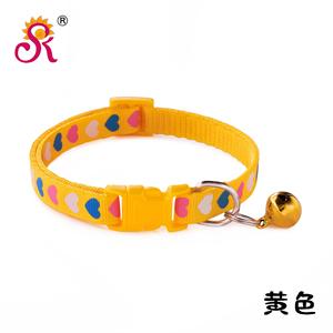 Parche impreso de amor de tres colores de fábrica, Collar para mascotas, estilo campana, collar de gato de poliéster, accesorios para caminar al aire libre para mascotas, proveedores - Product Image 6