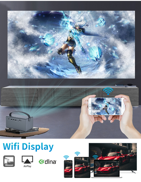 3D Android Interactive Portable Projector Mini 4K Home Theater Smart Video Educational Equipment Model D10 30-200inch
