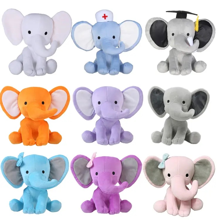 2021 Boneka Binatang Gajah Biru Super Lembut Lucu Mainan Bantal Mewah Desain Logo OEM Suka Diemong Grosir Gajah