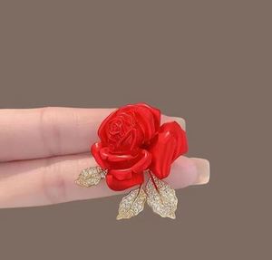 Broche de Rosa Roja de Moda, Accesorios de Ropa, Broches de Flores de Rosa para Mujer, Pin de Solapa para Boda, Corsage para Abrigo - Product Image 6