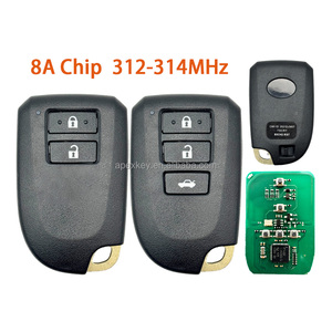 กุญแจรีโมทรถยนต์สำหรับ Toyota Yaris L VIOS 2/3ปุ่ม0010 0011 0182 312/314 433/434MHz ชิป8A P4 39 FCC BS1EW คีย์อัจฉริยะ BS2ET - Product Image 1