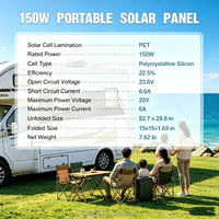 Alecter APH-FB259 150W 20V Couverture Solaire Pliable Étanche IP64 Haute Efficacité 22,5% Prise Anderson Générateur Camping VR Bateau