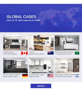 Ensemble d'armoires de cuisine en PVC design acrylique moderne et brillant Écran vibrant blanc tentant Porte en verre pour la salle <span class=keywords><strong>à</strong></span> manger-Fabriqué en Chine - Product Image 6