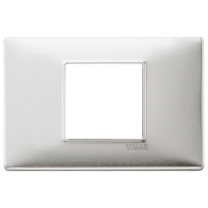 Cubierta de Interruptor de Pared Vimar, Placa Central de Aluminio Cepillado, 12.7x9.3 cm - Product Image 1