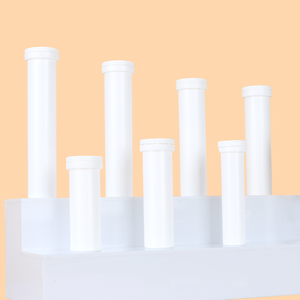 Tube en plastique pour comprimés effervescents de vitamine C PP, comprimés de lait, ou chewing-gum, avec couvercle déshydratant - Product Image 1