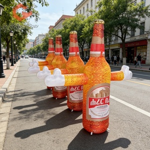 Danseur gonflable publicitaire personnalisé en forme de bouteille de bière, Danseur gonflable de ciel, Danseur gonflable soufflé, Danseur volant - Product Image 1