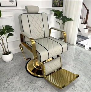 Silla de Barbería Retro de Altura Ajustable, Taburete de Salón para Corte de Cabello y Contorno Facial, Estilo Vintage - Product Image 1