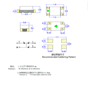 XINGLIGHT personalizado <span class=keywords><strong>LED</strong></span> Beads 0603 Dual Color 0805 1206 Chip SMD <span class=keywords><strong>LED</strong></span> Beads rojo azul verde blanco - Product Image 2