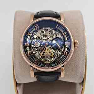 Orologio da Polso Meccanico di Alta Gamma per Uomo, Design Scheletrato, Cassa in Acciaio Inossidabile, Fasi Lunari, Numeri <span class=keywords><strong>Romani</strong></span> - Product Image 1