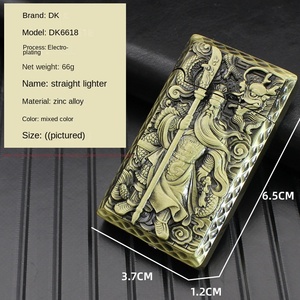 DK6608 لانج شنغ قوان جونج الإغاثة ولاعة تدفق مستقيم تصميم حديث معدن غاز مقاوم للرياح لهدايا الأعمال بالجملة - Product Image 2