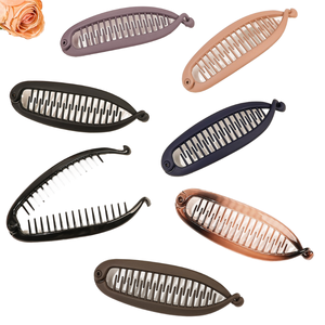 Pince à cheveux élégante pour femme, pour queue de cheval haute, type banane, avec peigne inférieur, en plastique épais, motif animal, version verticale, pour soirée - Product Image 1