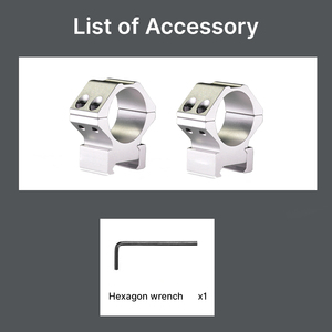 Anneaux de montage BANGBANG - Anneaux de montage compatibles avec tube de 30 mm, fixation à double vis, hauteur de 1 pouce (argent) - Product Image 5