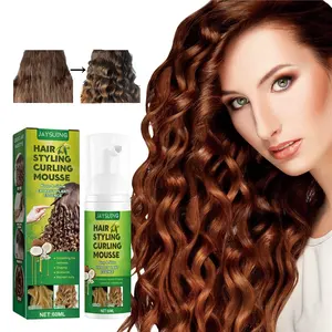 Jaysuing 60ml peinado cabello rizado mousse hidratante modelado rizador cabello Spray Brillo mantenimiento extracto planta esencia para el cabello