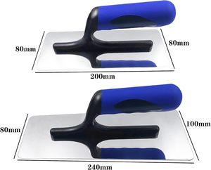 Truelle en acier inoxydable pour plâtre vénitien, lot de 2 (Petite : 200 mm x 80 mm & Moyenne : 240 mm x 100 mm) – Outils manuels pour peinture et finition - Product Image 6