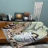 Nouveau design vente chaude de haute qualité jacquard motif personnalisable couverture de canapé anti-poussière couverture tissée