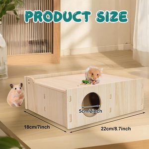 Tunnel en bois moderne et écologique pour hamster et souris, durable et facile à assembler, avec <span class=keywords><strong>chambre</strong></span> secrète et cachette, jouets d'exploration - Product Image 5