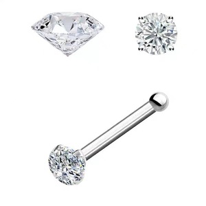 Titanium Alloy Zircon Nose Studs 1.5mm 2mm 2.5mm 3mm L Shape S Shape Screw Type Nose Jewelry Piercing Accessory - Product Image 3