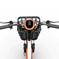 Bicicleta Eléctrica Urbana Económica de 48V y 350W con Gran Autonomía de 30km/h y Canasta Delantera