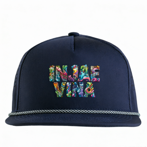 Casquettes de golf incurvées Bill Navy Rope 5 panneaux avec logo personnalisé Chapeau d'extérieur Fermeture à sangle en nylon Casquettes de baseball fabriquées au Vietnam - Product Image 1