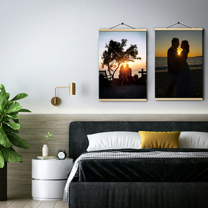 طباعة مخصصة على القماش مع إطار من خشب الصنوبر الطبيعي، فن جداري لديكور المنزل، جاهز للطلبات بالجملة - Product Image 2