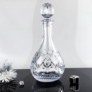 تصميم جديد لقارورة نبيذ وويسكي فارغة من الكريستال الشفاف عالي الجودة سعة 800 مل، مثالية كهدية تجارية - Product Image 4