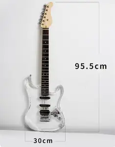 Guitarra elétrica personalizada de alta qualidade com 6 fios de cristais brilhantes, nova guitarra elétrica personalizada de alta qualidade, 2024