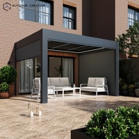 Système de pergola bioclimatique motorisée électrique réglable, imperméable, avec lames orientables, thermolaquée, pour extérieur, jardin, cour, terrasse, toit et événements