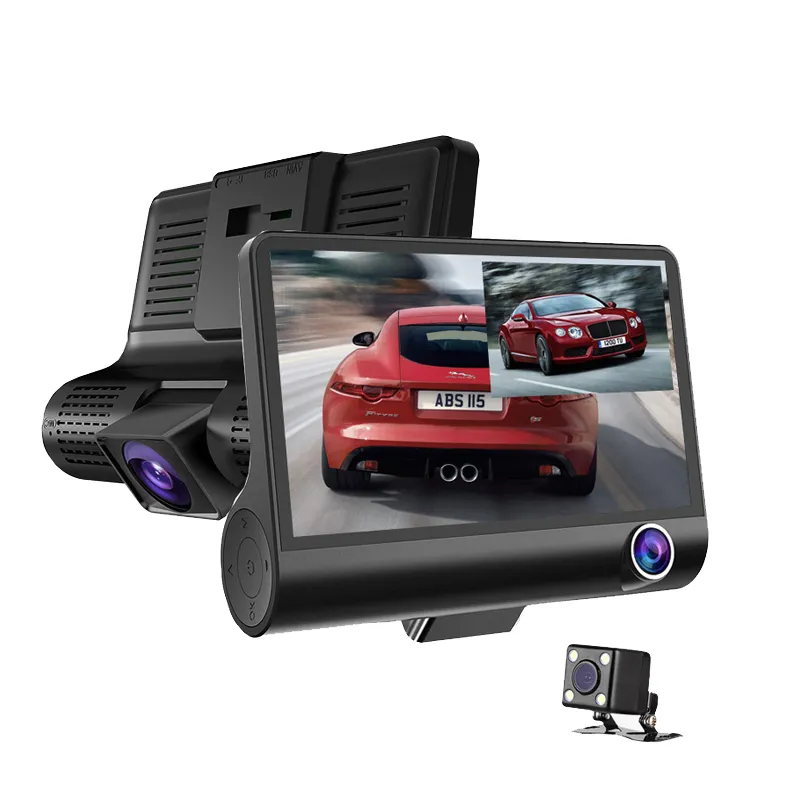 Universele Full Hd 4.0 Inch 3 Lens Auto Black Box Dashcam Hd 1080P 170 Graden Groothoek Auto Camera Dvr Video Recorder Dashcam