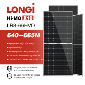 Panneau solaire bifacial LONGi Hi-MO X10 LR8-66HVD 640-665W avec une efficacité élevée de 24,6 % et technologie BC pour les toits commerciaux - Product Image 1