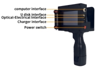 Impresora de Etiquetas de Inyección de Tinta Portátil Bilingüe de Doble Color, con Batería, para Tarjetas, Tubos Flexibles, Caracteres Grandes de 50 mm, 600 dpi, Válida