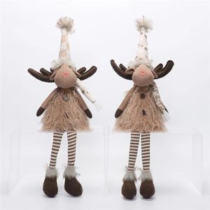 Adorno navideño de ciervo sentado de felpa suave con luces LED, juego de 2 piezas, regalo perfecto de Navidad para niños - Product Image 3