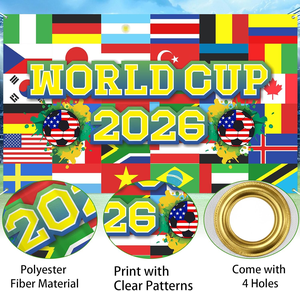 Fondo Decorativo con Banderas Nacionales de Varios Países para el Torneo de Fútbol 2026, para Fanáticos <span class=keywords><strong>del</strong></span> Fútbol - Product Image 2