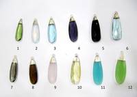 Pendentif Breloque Goutte de Quartz en Argent Sterling Électroplaqué avec Anneau Unique, Bijoux Fins Classiques pour Femme – Promotion