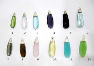 Colgante de Cuarzo en Forma de Pera con Baño de Plata de Ley y Aro Sencillo, Joyería Fina para Mujer en Oferta - Product Image 2