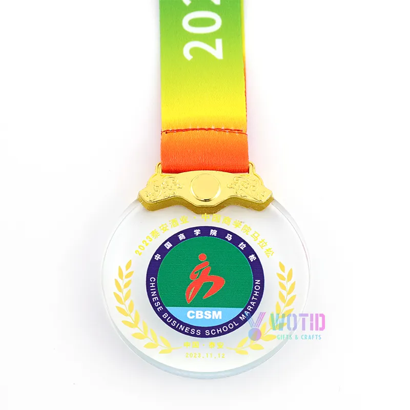 Medal Manufacturer Design Custom Crystal Printing Logo Plastic Transparent Acrylic Medals