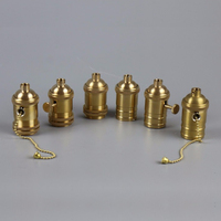 E27/E26 Vintage Edison Lampe Base Solide En Laiton Douille Chaîne De Traction Support de Lampe de Plafond Pendentifs D'éclairage