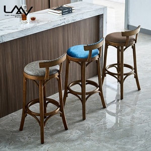 <span class=keywords><strong>Chaise</strong></span> <span class=keywords><strong>de</strong></span> <span class=keywords><strong>bar</strong></span> <span class=keywords><strong>de</strong></span> style industriel rétro américain avec dossier, tabouret rond en <span class=keywords><strong>bois</strong></span> courbé avec clous en cuivre, tabouret haut caractéristique - Product Image 3