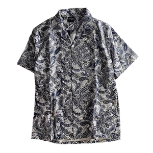 Sommerliches, dünnes, ethnisches Retro-Strickhemd mit Blumenmuster für Herren und Damen – Lässiges, locker sitzendes Hemd aus Polyester/Baumwollmischung mit Umlegekragen - Product Image 2