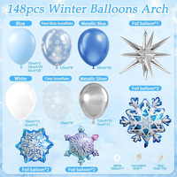 Vente directe d'usine - Kit d'arche de ballons en feuille d'aluminium et en latex sur le thème de l'hiver avec des flocons de neige pour les célébrations de Noël et du Nouvel An