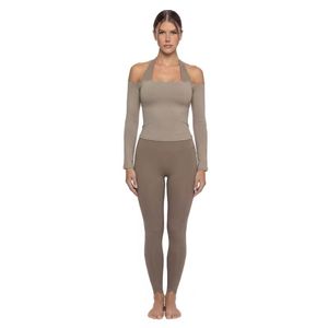 Women's <b>Long</b> <b>Sleeve</b> Compression Crop Yoga <b>Shrug</b>-Athletic Top for Exercise & Fitness - Product Image 3