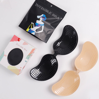 Cache-tétons en silicone réutilisable et soutien-gorge adhésif invisible sans dos pour femme, idéal pour l'été