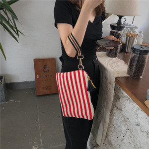 Bolsa de lona para cosméticos para mujer, estuche organizador de <span class=keywords><strong>maquillaje</strong></span> a rayas con borla, bolsa de aseo de viaje, estuche de belleza de lona, 2023 - Product Image 5