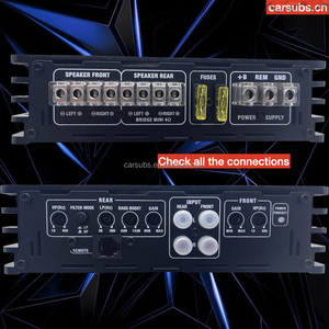 Amplificateur de voiture 105DB, qualité sonore supérieure, 3 voies, classe AB, amplificateur de subwoofer arrière classe D, 4 canaux pour enceintes <span class=keywords><strong>Esotec</strong></span> DYN - Product Image 2