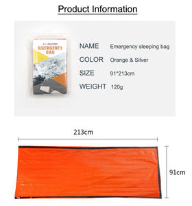 Yetişkinler Survival turuncu termal Mylar Bivy çantası acil durum battaniyesi yetişkinler için uyku tulumu mumya tarzı açık Survival - Product Image 2