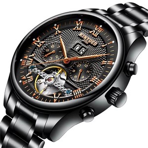 Montre mécanique pour homme KINYUED, étanche 3 ATM, bracelet en acier inoxydable, design double fermoir papillon, calendrier complet, vente en gros - Product Image 5