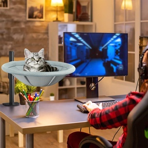 Yeni varış kedi masası yatak 360 ° dönen ve yüksekliği ayarlanabilir kedi hamak levrek kediler yatak masa için çıkarılabilir yıkanabilir kapak ile - Product Image 2