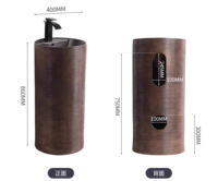 Élégant Lavabo Cylindrique Mural en Céramique à Trou Unique, Style Moderne et Simple, Facile à Nettoyer, pour Salle de Bain et Lavage des Mains